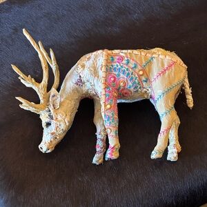 Embroidered Deer Art Sculpture